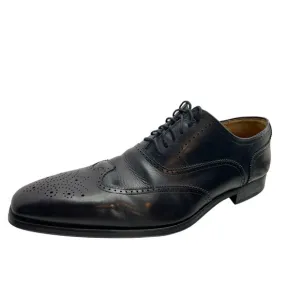 MAGNANNI Black Leather Wingtip Oxford Shoes Mens (10.5) Saks Fifth Avenue Spain