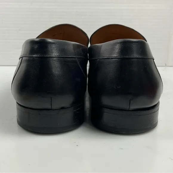Magnanni Horsebit Black Leather Slip On Dress Loafers Shoes Mens Size 16