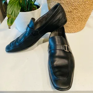 Magnanni Single Monk Mens Dress Shoes Leather Size 9.5 M Black #15843