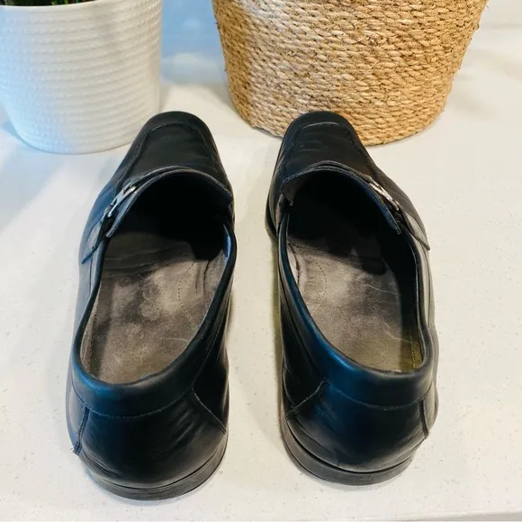 Magnanni Single Monk Mens Dress Shoes Leather Size 9.5 M Black #15843