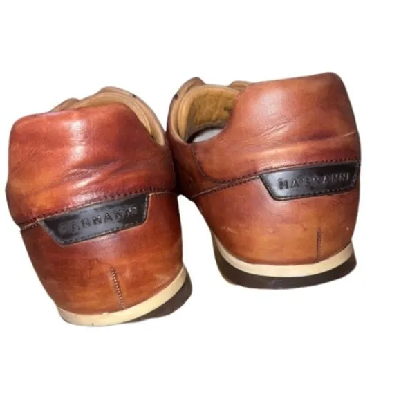 Magnanni Men's Marlow Cognac Brown Leather Lace Up Men Sneakers size 10