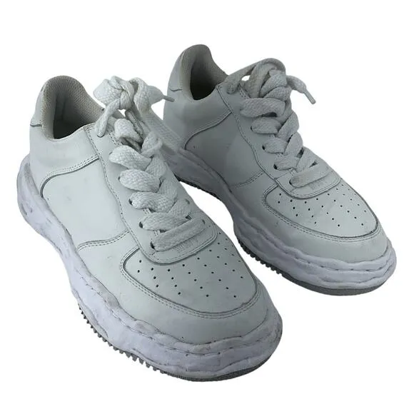 Maison Mihara Yasuhiro Wayne Og Leather White Athletic Shoes Men Preowned