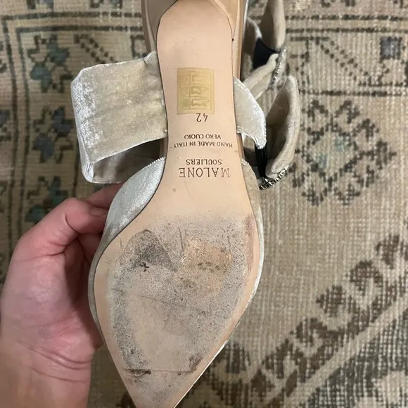 Malone Souliers Beige Velvet Women's Shoes