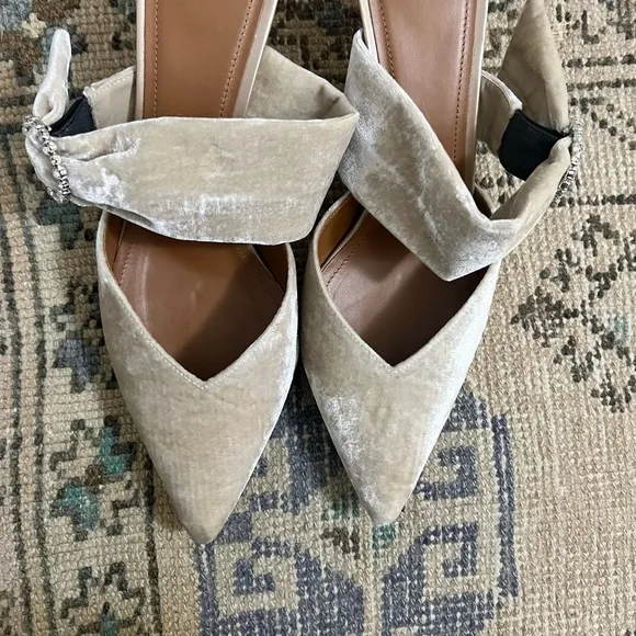 Malone Souliers Beige Velvet Women's Shoes