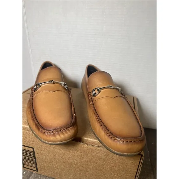 Marc Joseph New York Mens Sz 9.5 Tan Leather Loafers SlipOn Shoes 6120 TN NWOB