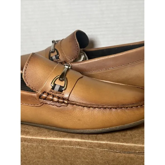 Marc Joseph New York Mens Sz 9.5 Tan Leather Loafers SlipOn Shoes 6120 TN NWOB