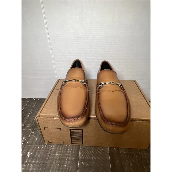 Marc Joseph New York Mens Sz 9.5 Tan Leather Loafers SlipOn Shoes 6120 TN NWOB