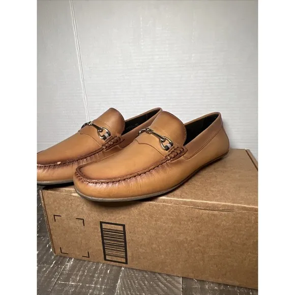 Marc Joseph New York Mens Sz 9.5 Tan Leather Loafers SlipOn Shoes 6120 TN NWOB