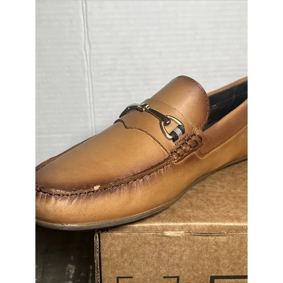 Marc Joseph New York Mens Sz 9.5 Tan Leather Loafers SlipOn Shoes 6120 TN NWOB
