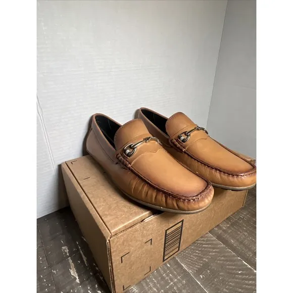 Marc Joseph New York Mens Sz 9.5 Tan Leather Loafers SlipOn Shoes 6120 TN NWOB