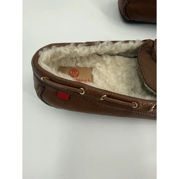 Marc Joseph New York Rockefeller Brown Moccasin Leather Sheep Fur Lined EU 43.5