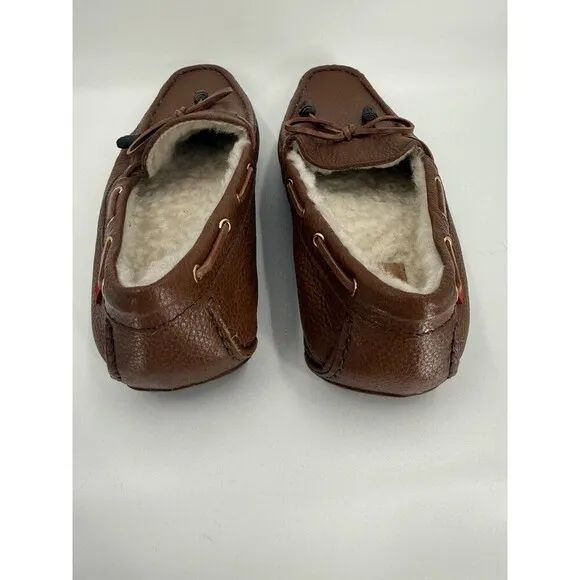 Marc Joseph New York Rockefeller Brown Moccasin Leather Sheep Fur Lined EU 43.5