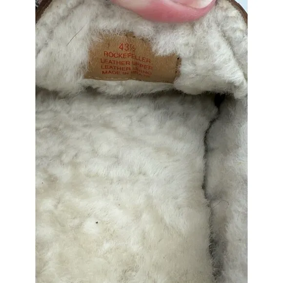 Marc Joseph New York Rockefeller Brown Moccasin Leather Sheep Fur Lined EU 43.5