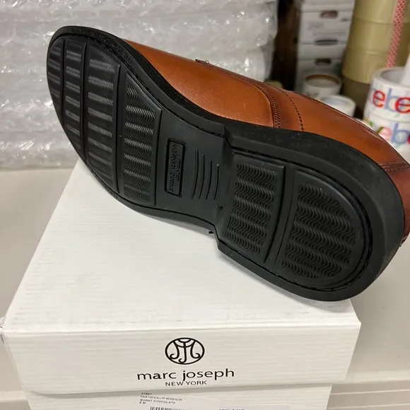 MARC JOSEPH NEW YORK Vanderbilt Ave Cognac Nappa Leather Derby Men Shoes