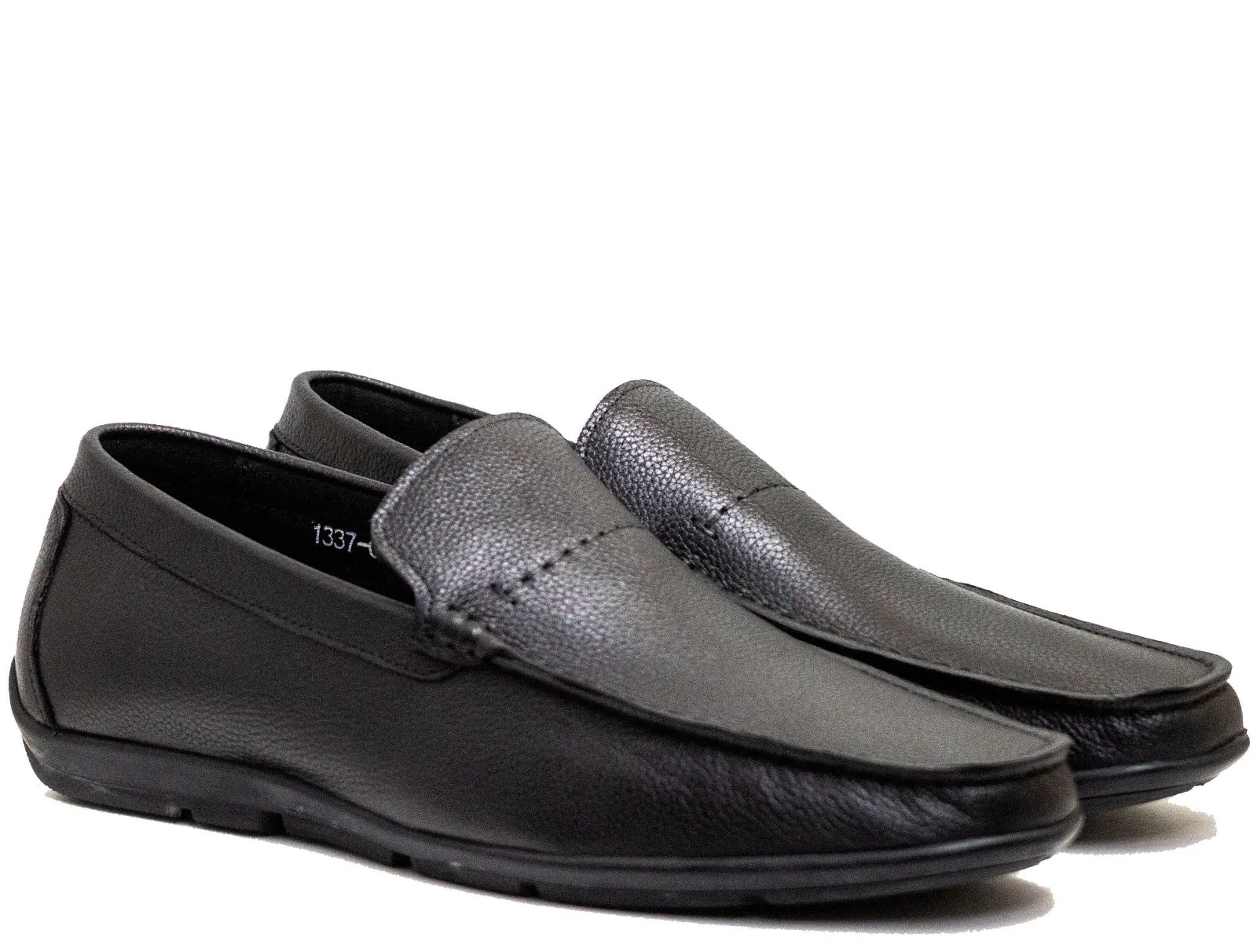 Mario Samello Men's Black Moccasin Dress Shoes 1337-C20
