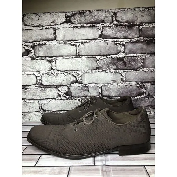 Mark Nason Dress Knit Oxford Gray Taupe Comfort Casual Walk Shoes Women Sz 12M
