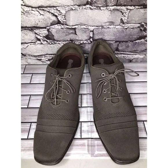 Mark Nason Dress Knit Oxford Gray Taupe Comfort Casual Walk Shoes Women Sz 12M