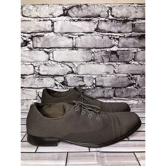 Mark Nason Dress Knit Oxford Gray Taupe Comfort Casual Walk Shoes Women Sz 12M