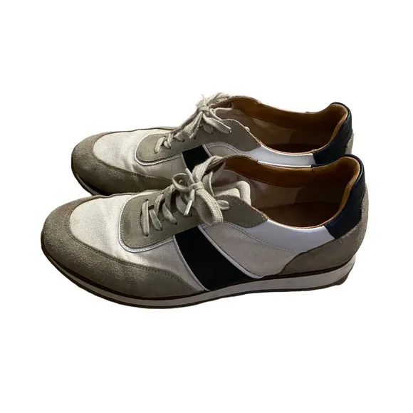 Massimo Dutti Mens Lace Up Leather Suede Sneaker Shoes Size‎ 43/10 US