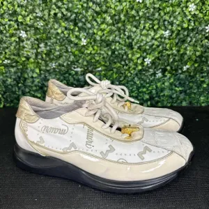 Mauri Women's Shoes Cream and black retro sneakers with a sporty