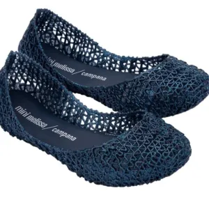 Melissa Mini Campana Papel ballet pumps Blue Glitter size 4 New in Box