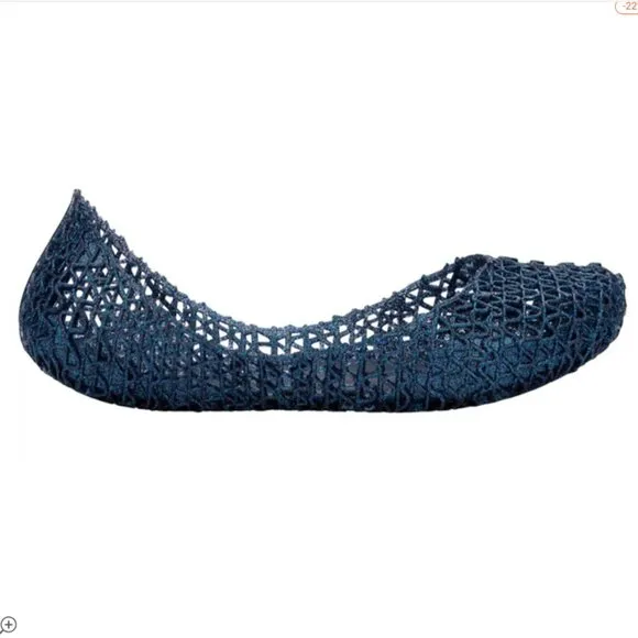 Melissa Mini Campana Papel ballet pumps Blue Glitter size 4 New in Box