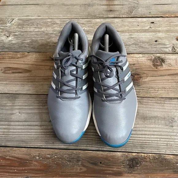 Men adidas Tour360 Grey Blue Golf Shoes