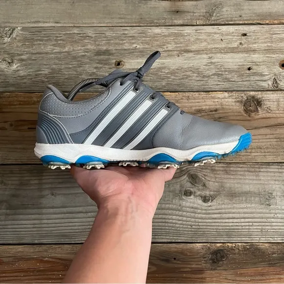 Men adidas Tour360 Grey Blue Golf Shoes