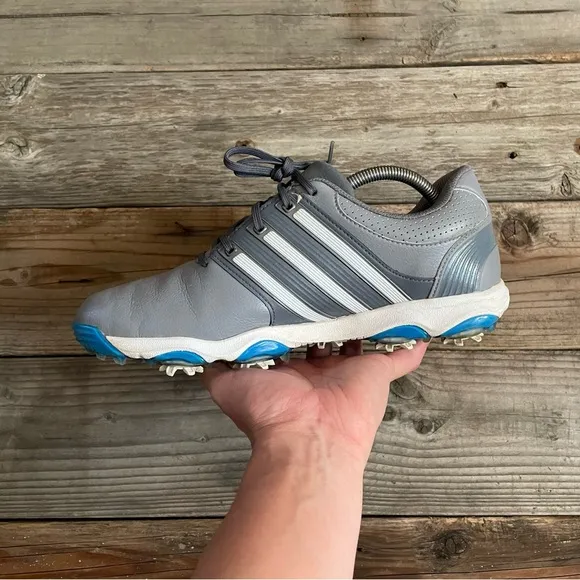 Men adidas Tour360 Grey Blue Golf Shoes