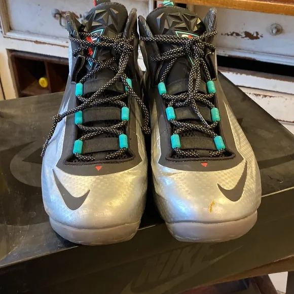 Men Metallic Silver Chuck Posite Charles Barkley Basketball Shoes 12