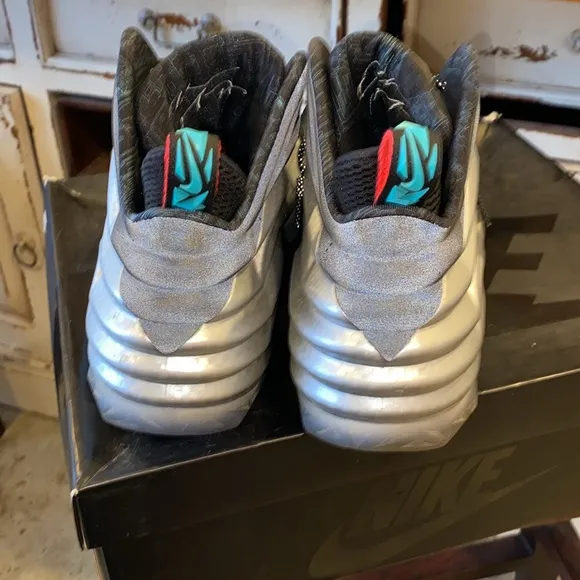 Men Metallic Silver Chuck Posite Charles Barkley Basketball Shoes 12