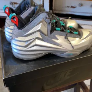 Men Metallic Silver Chuck Posite Charles Barkley Basketball Shoes 12