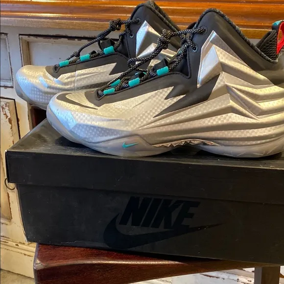 Men Metallic Silver Chuck Posite Charles Barkley Basketball Shoes 12