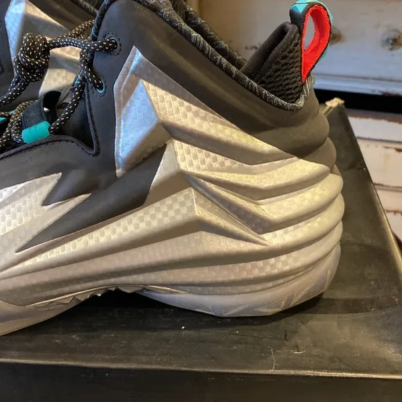 Men Metallic Silver Chuck Posite Charles Barkley Basketball Shoes 12