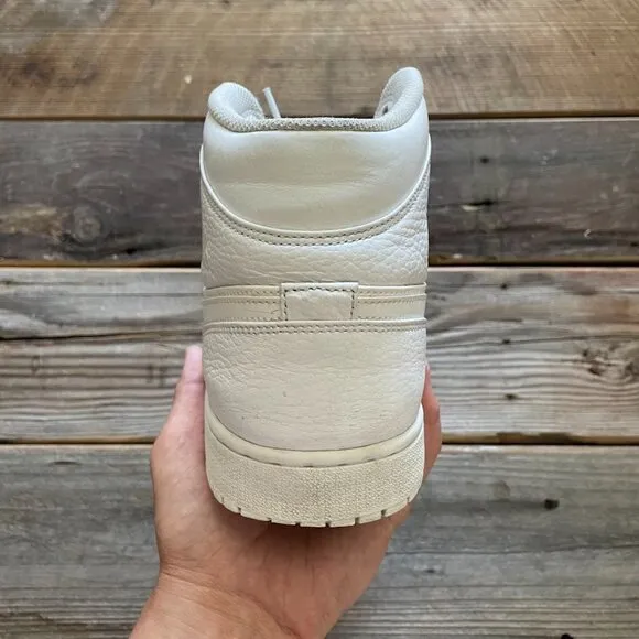 Men Nike Air Jordan 1 Mid Triple White Basketball Shoes Sneakers