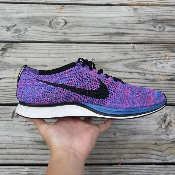 Men Nike Flyknit Racer Indigo Running Shoes Sneakers