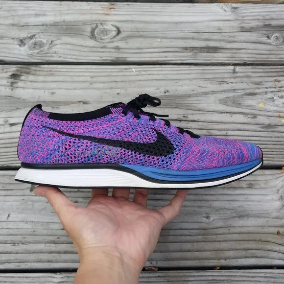 Men Nike Flyknit Racer Indigo Running Shoes Sneakers