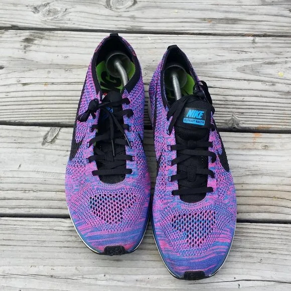 Men Nike Flyknit Racer Indigo Running Shoes Sneakers