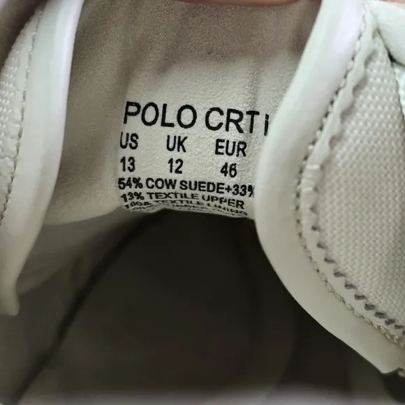 Men‎ Polo Ralph Lauren CRT Low Cream Tan Leather shoes size 13 new