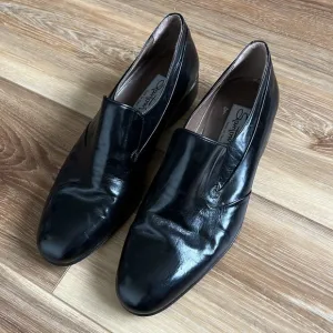 Men Santoni Black Loafers Shoes Size 7