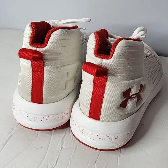 Men UA Under Armour Torch Basketball Shoes Sneakers White &amp; Red 3020620-101