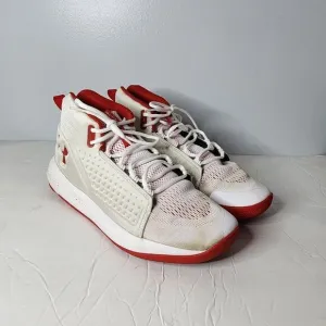 Men UA Under Armour Torch Basketball Shoes Sneakers White &amp; Red 3020620-101