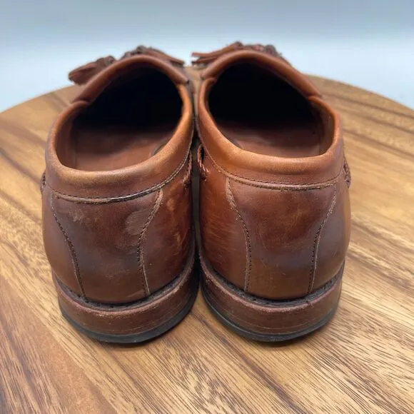 Men’s Allen Edmonds Cody Brown Leather Tassel Kiltie Loafers Shoes Size 10 D