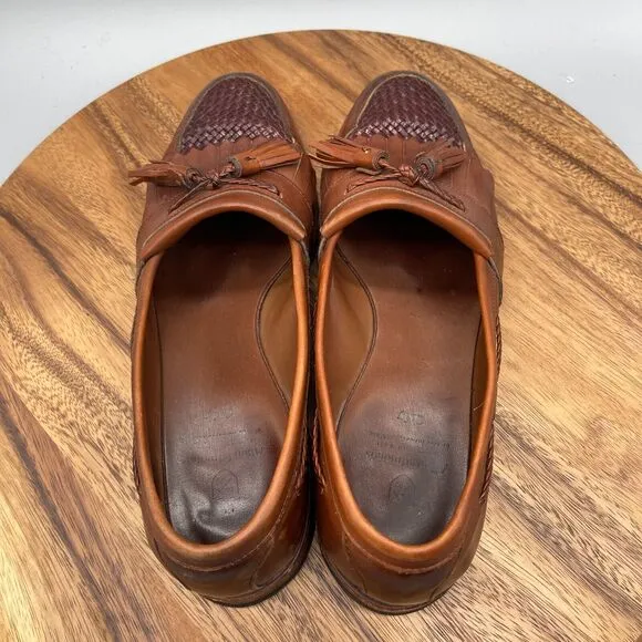 Men’s Allen Edmonds Cody Brown Leather Tassel Kiltie Loafers Shoes Size 10 D