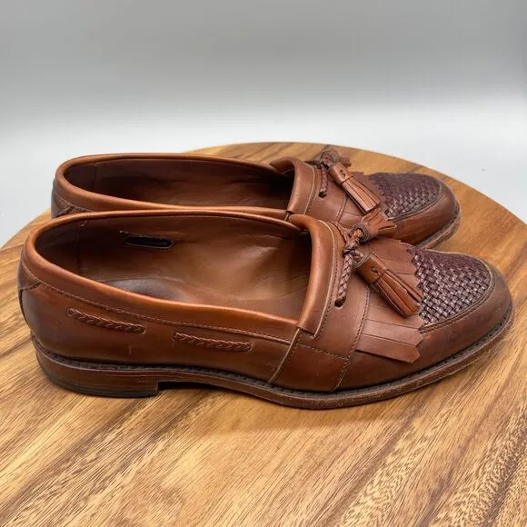 Men’s Allen Edmonds Cody Brown Leather Tassel Kiltie Loafers Shoes Size 10 D