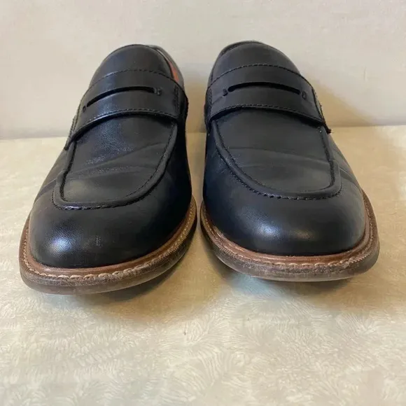 Men’s Black Leather Loafers Dress Shoes Size 9.5