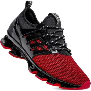 Men's Black Red Sneakers Sport Running Athletic Tennis Walking Shoes