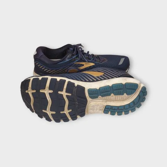 Mens Brooks Ghost 12 Blue &amp; Gold Running Shoes Sneakers Size 10