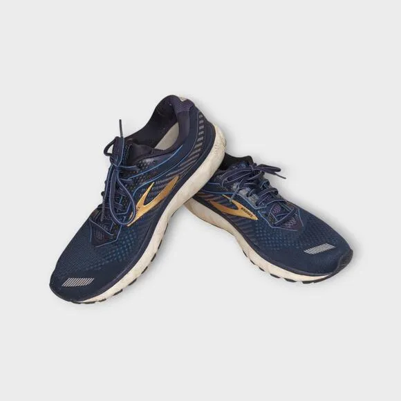 Mens Brooks Ghost 12 Blue &amp; Gold Running Shoes Sneakers Size 10