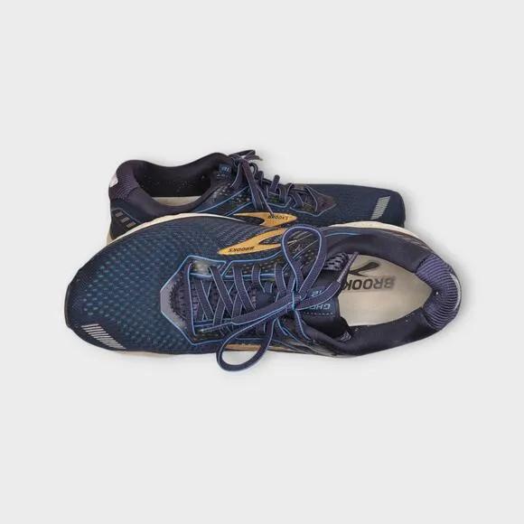 Mens Brooks Ghost 12 Blue &amp; Gold Running Shoes Sneakers Size 10